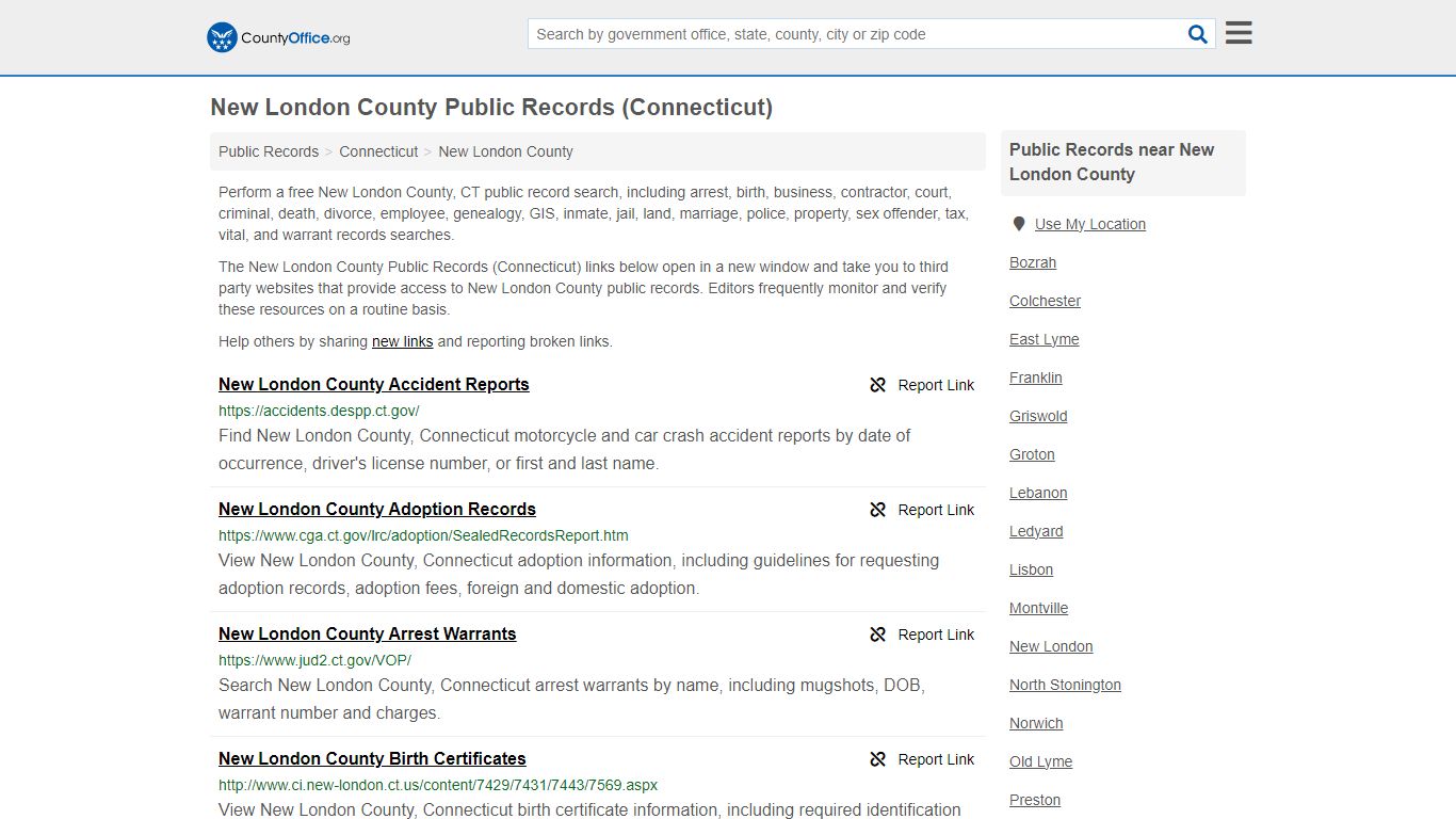 New London County Public Records (Connecticut) - County Office