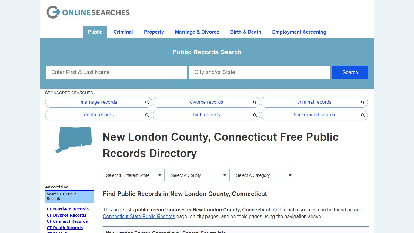 New London County, Connecticut Public Records Directory